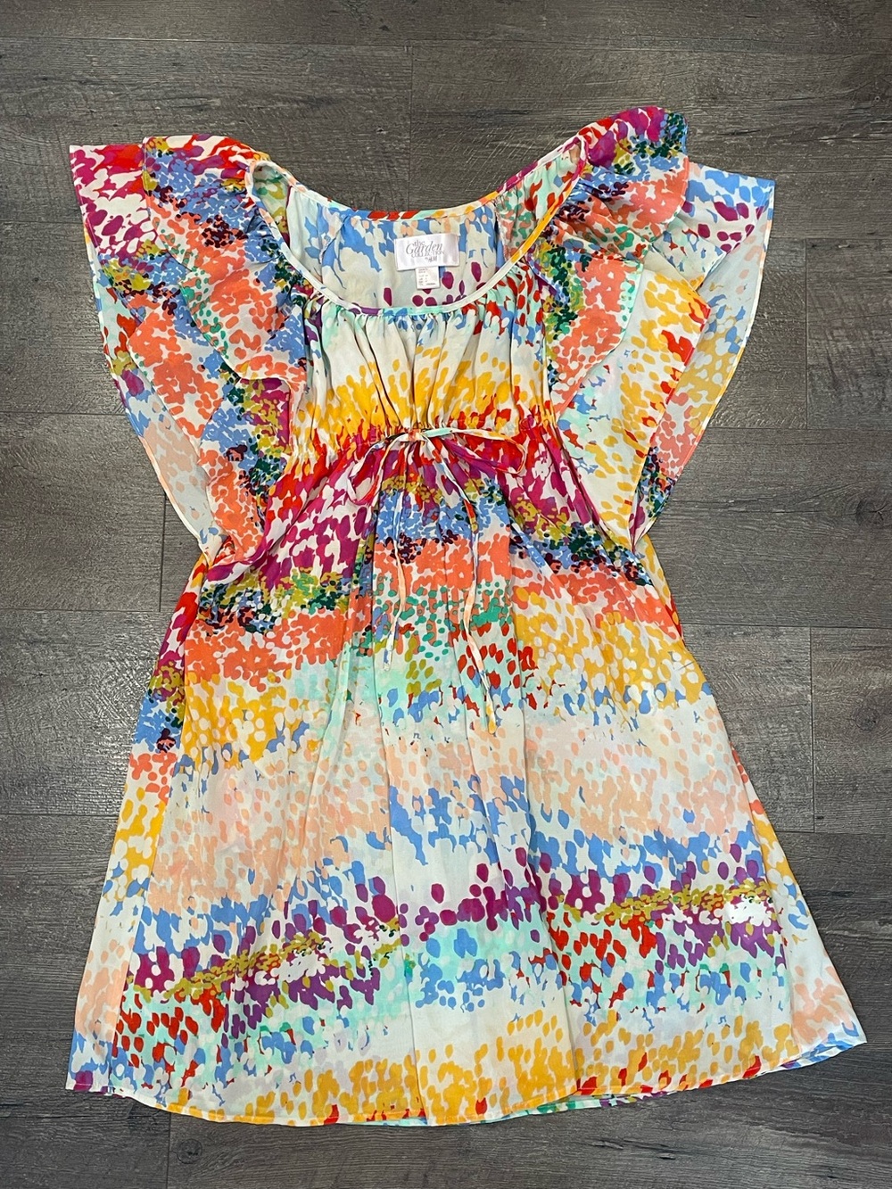 H&M Women’s Garden Collection Multicolor Dot-Print Flutter Sleeve Dress Size 4